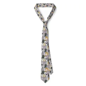 New 3D Printed Animal Neck Tie Cartoon Cute Mini Cat Dog Panda 8cm Wide Funny Tie For Men Women Wedding Party Shirt Accessories