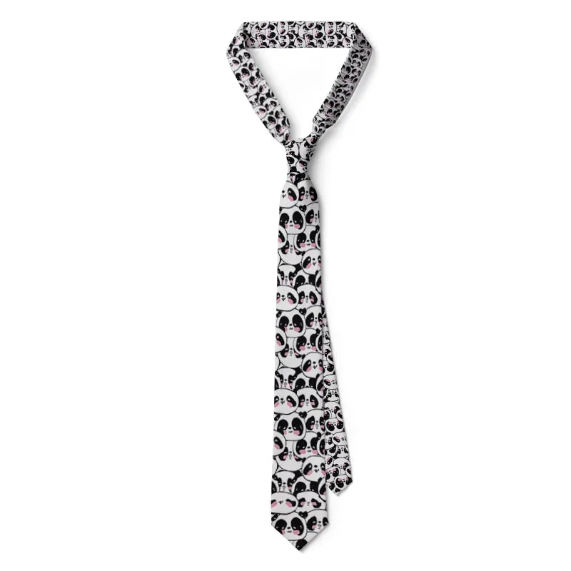 New 3D Printed Animal Neck Tie Cartoon Cute Mini Cat Dog Panda 8cm Wide Funny Tie For Men Women Wedding Party Shirt Accessories