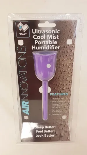 New Air Innovations Tulip Personal Ultrasonic Cool Mist Travel Humidifier, purple
