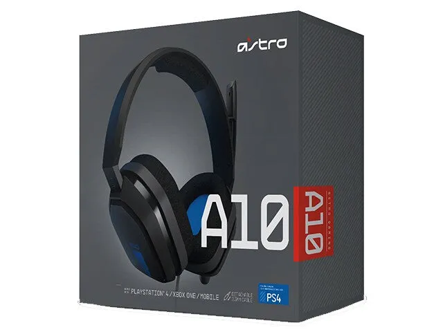 New Astro A10 Over-Ear Wired Gaming Headset for PS4™ - Grey & Blue, box has slight damage! Retails $70 