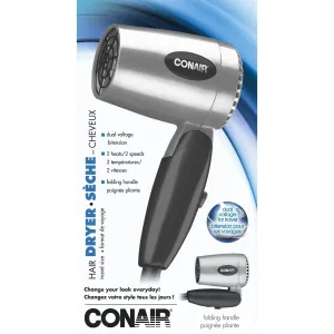 New in box! Conair Travel Hair Dryer with Folding Handle 1875 Watts