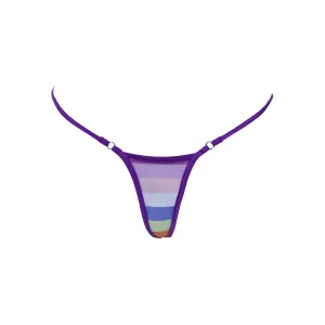NYMPH MICRO BIKINI BOTTOM - Sunset Stripe / Royalty