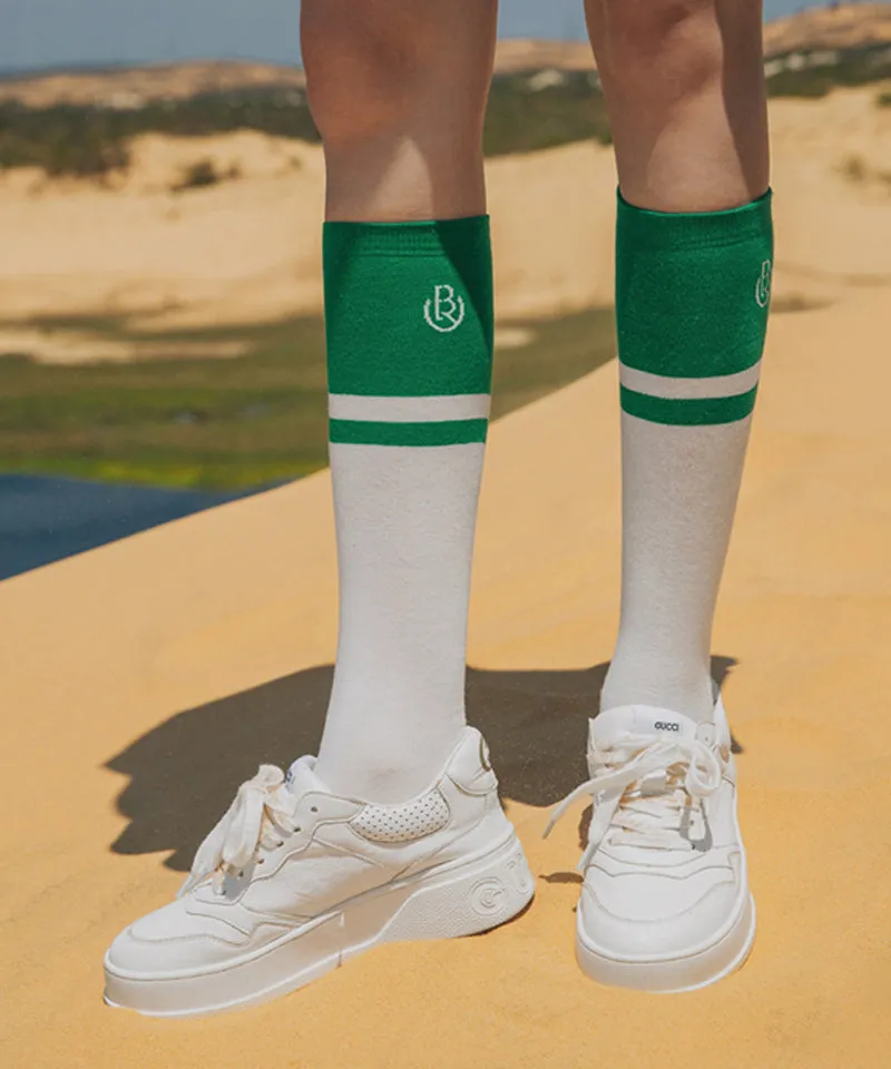 OBER Golf Color Block Knee Socks - Green