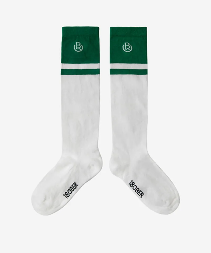 OBER Golf Color Block Knee Socks - Green