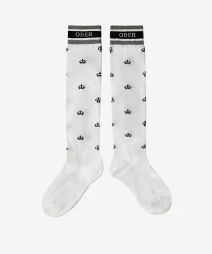 OBER Golf Patterned Color Block Socks - White