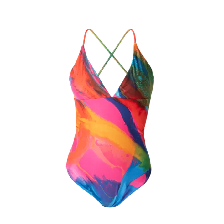 One Piece Swimsuit V-neck
