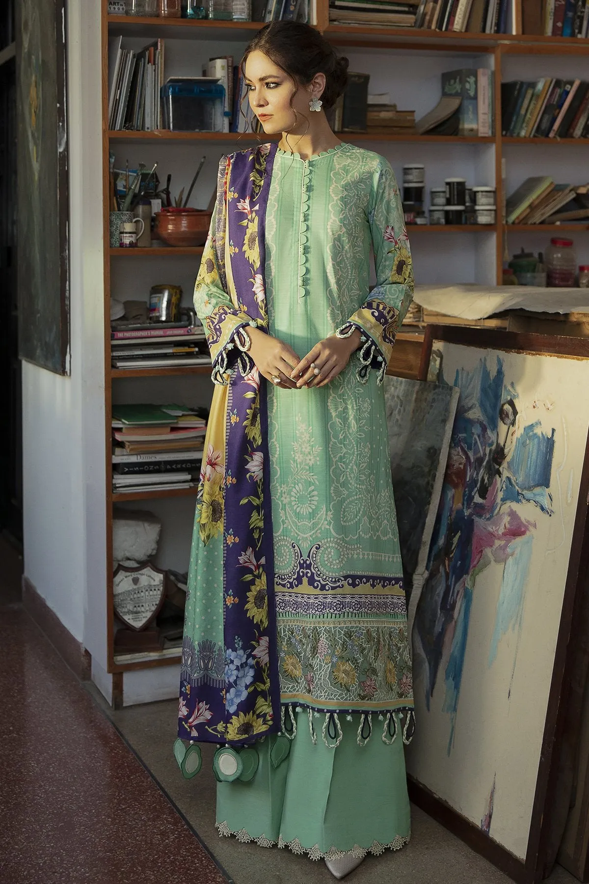 ORPHIC | Jazmin Iris Winter Collection 2021 | Unstitched Embroidered Viscose Slub Khaddar Suit