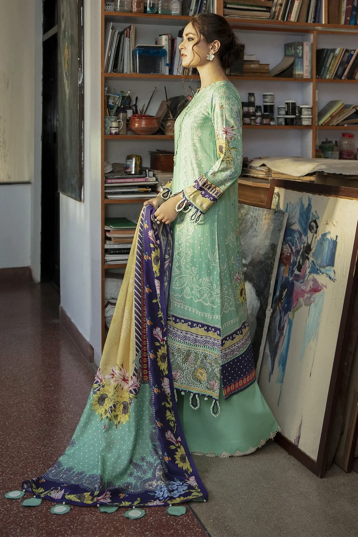 ORPHIC | Jazmin Iris Winter Collection 2021 | Unstitched Embroidered Viscose Slub Khaddar Suit