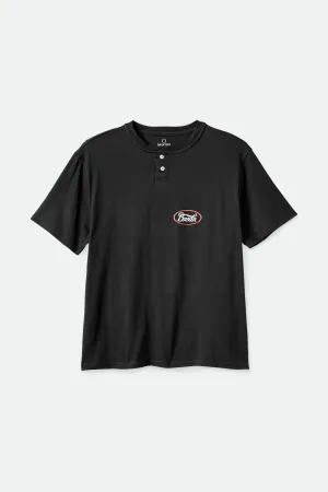 Parson S/S Henley Knit - Black/Black