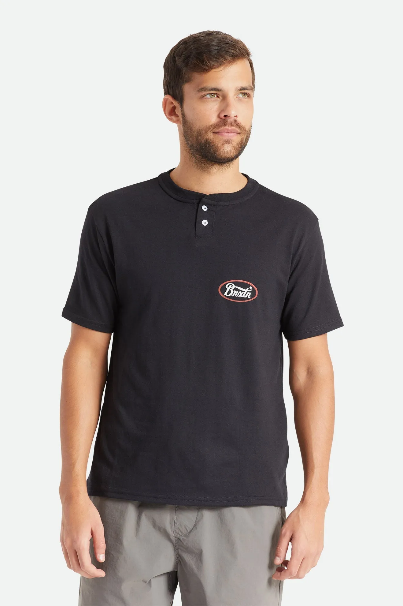 Parson S/S Henley Knit - Black/Black