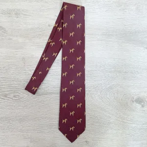 Paul Stuart Burgundy Red Dog Print Print Silk Tie