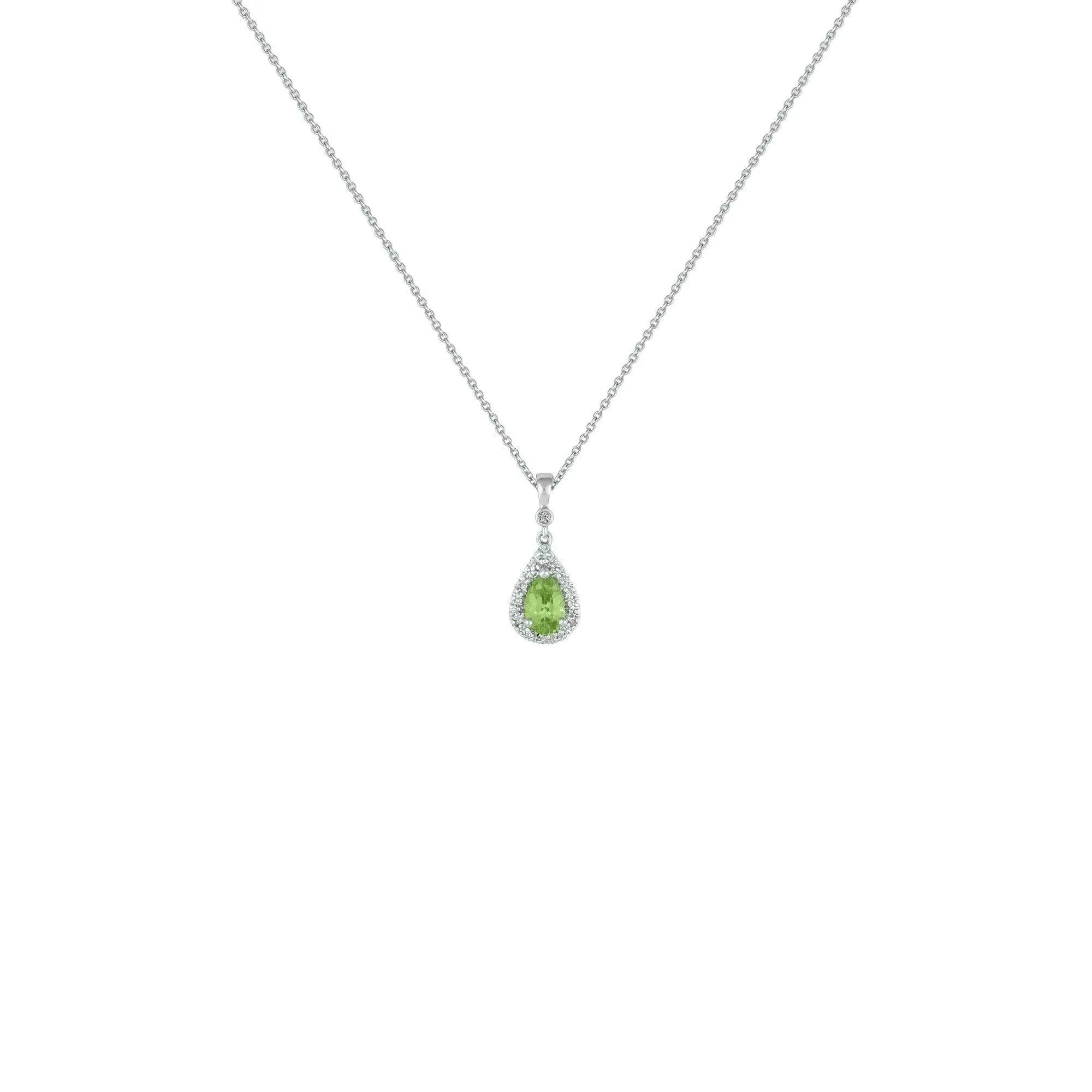 Peridot and Diamond Accent Pendant in Sterling Silver