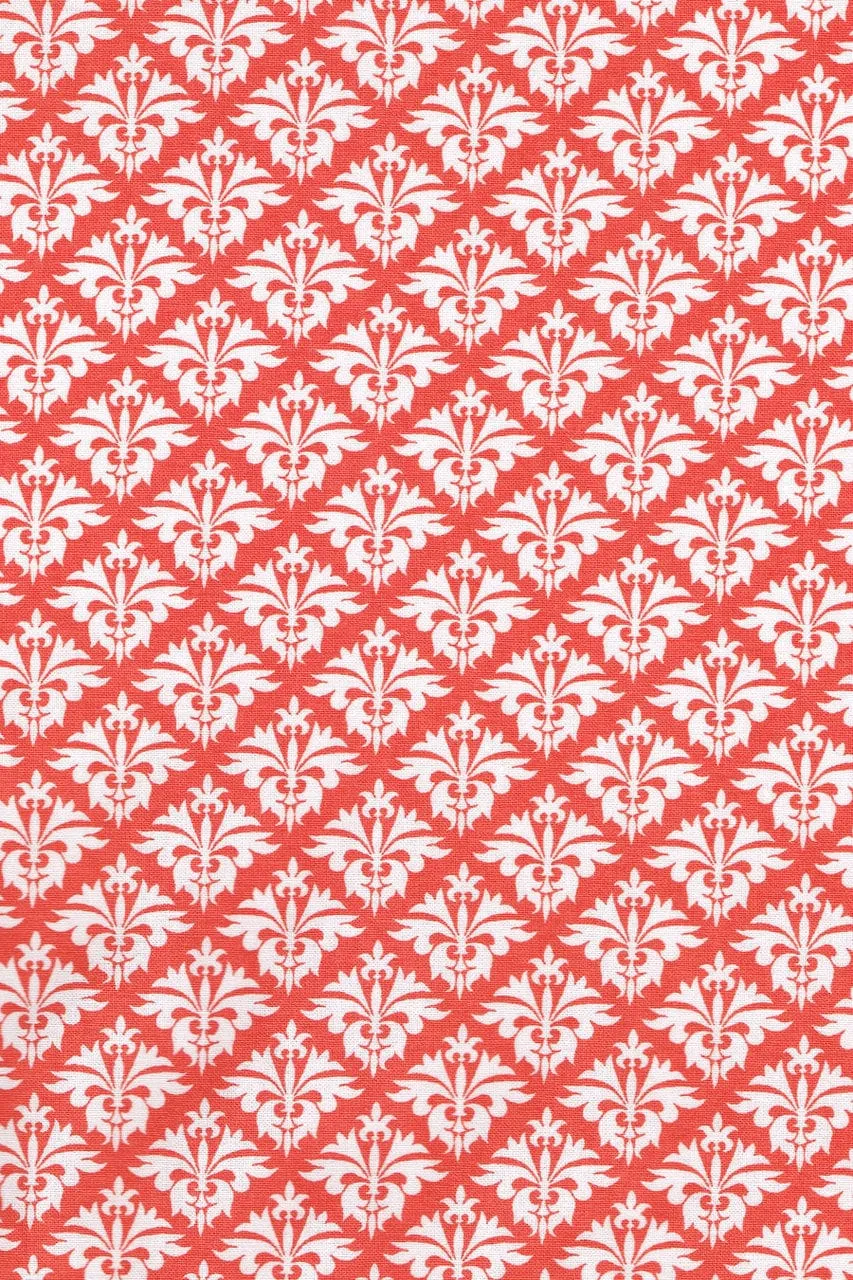 petite fleur-de-lis grenadine orange printed cloth 20" x 20" pillow covers