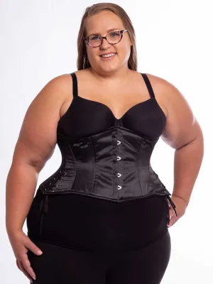 Plus Size Satin Hourglass Curve Standard Underbust Corset with Hip Ties : CS-426