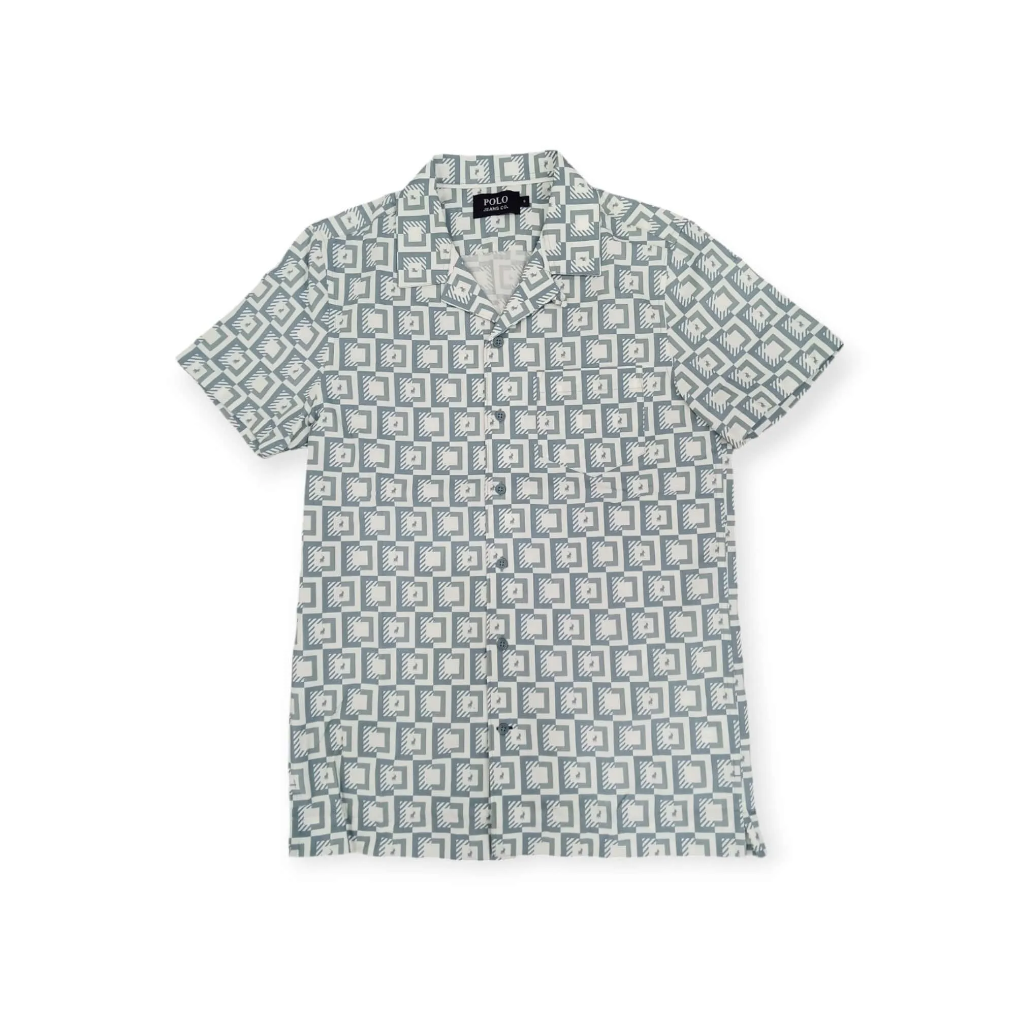 Polo Men's Pjc Ss Printed Shirt Aqua