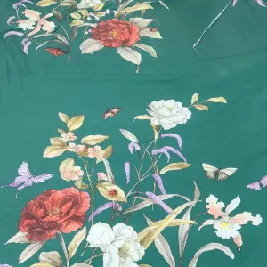 Printed Ballroom Satin Fabric Green 150 cm