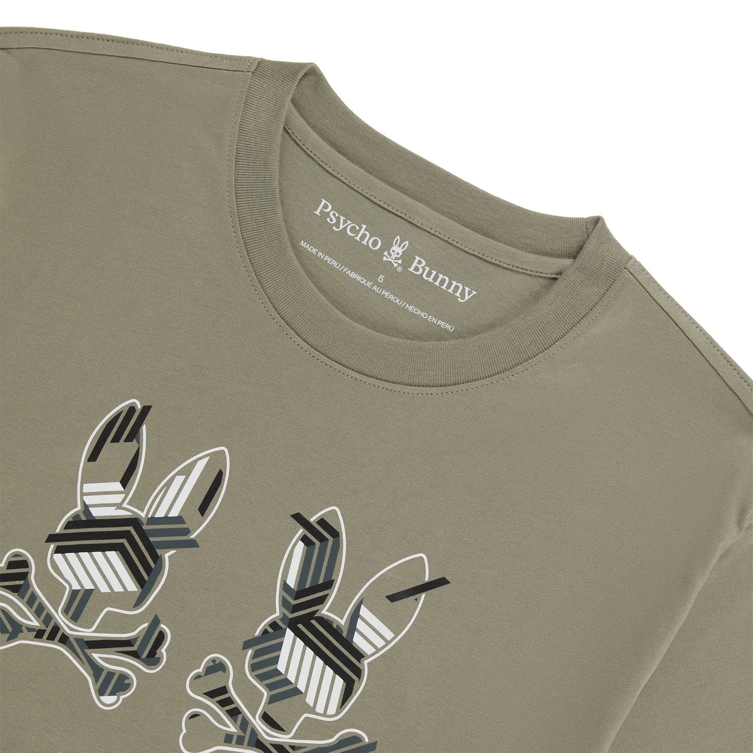 Psycho Bunny Mens Plaza Graphic Tee - Wet Sand