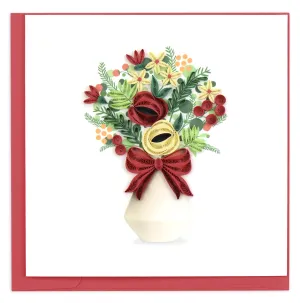 Quilled Holiday Bouquet Greeting Card