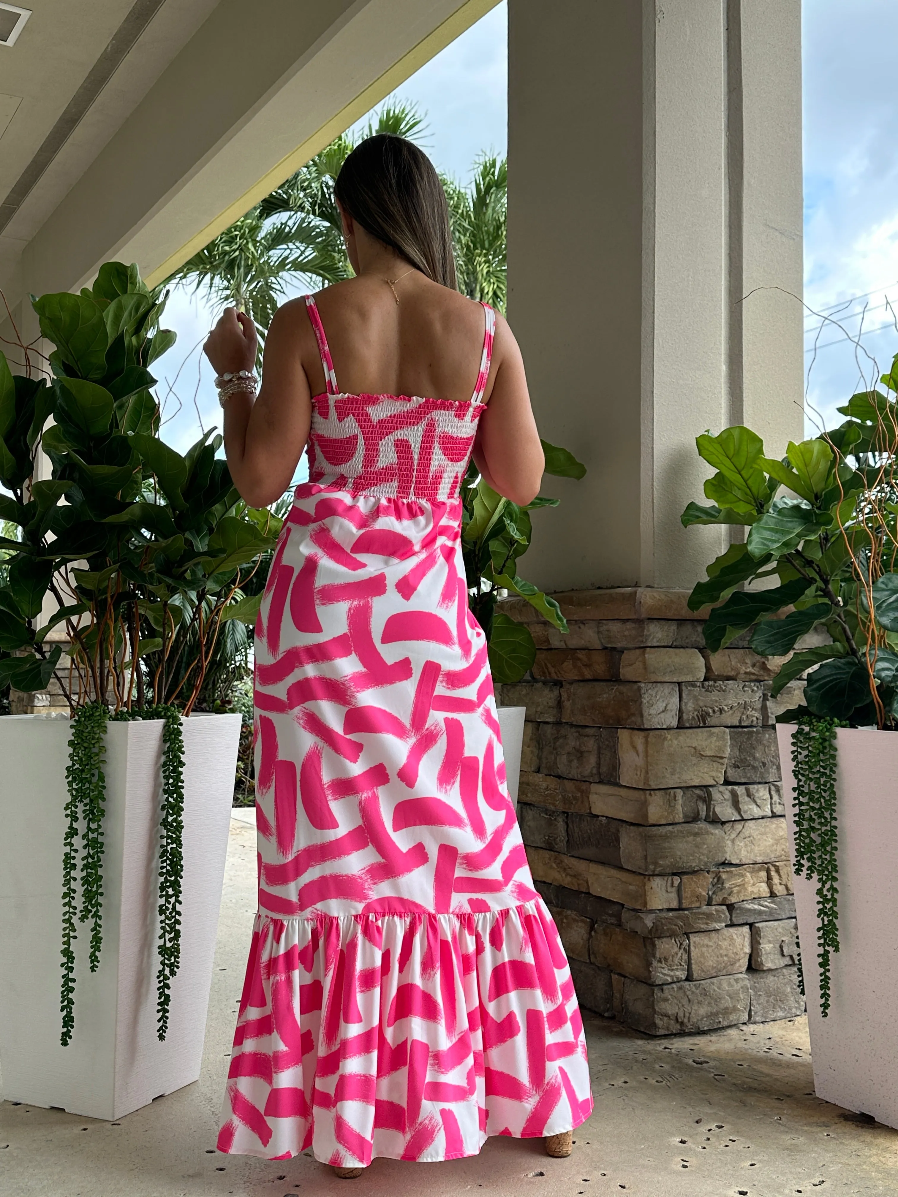 "Mar De Lua" Printed Sleeveless Dress