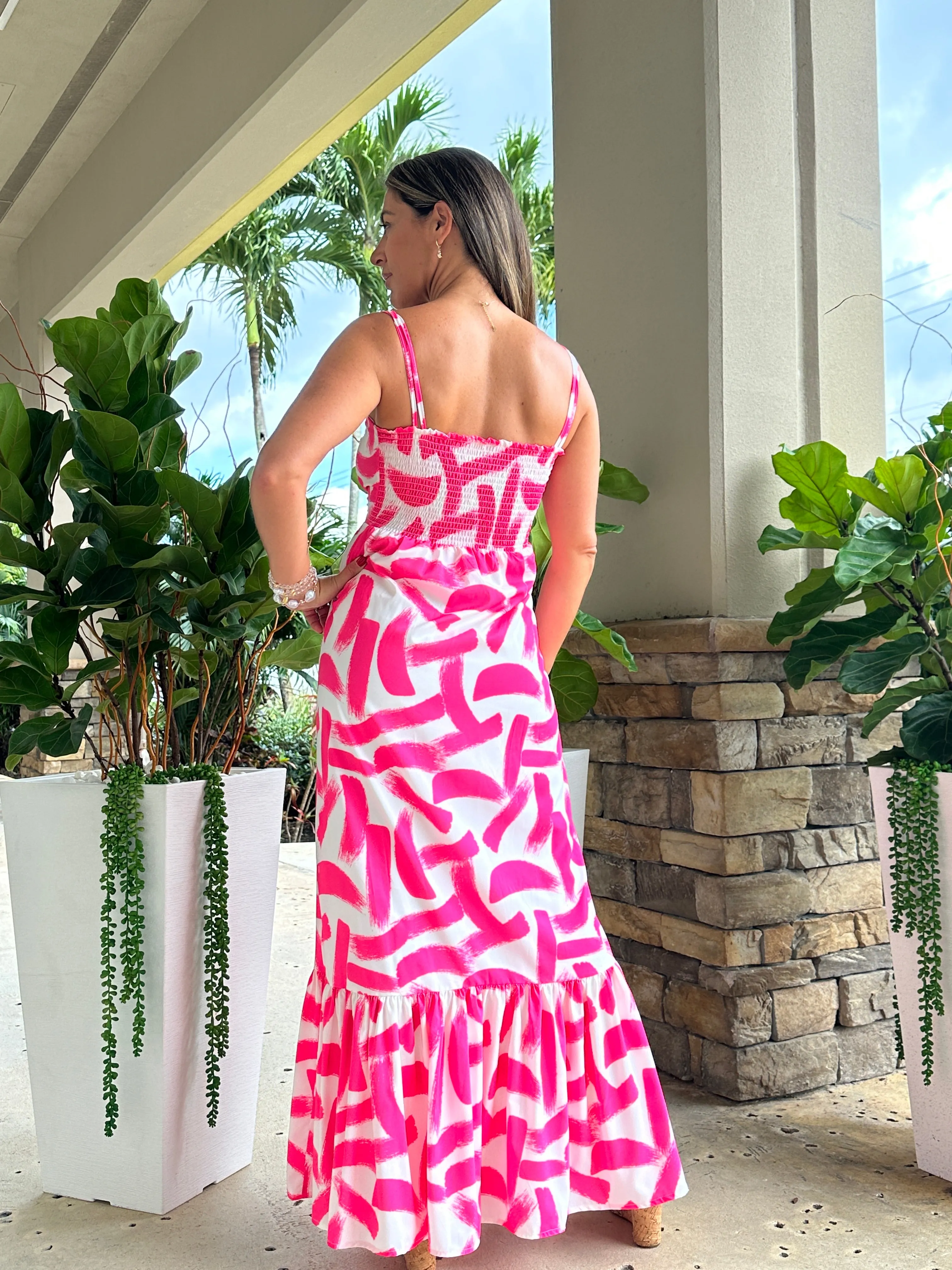 "Mar De Lua" Printed Sleeveless Dress