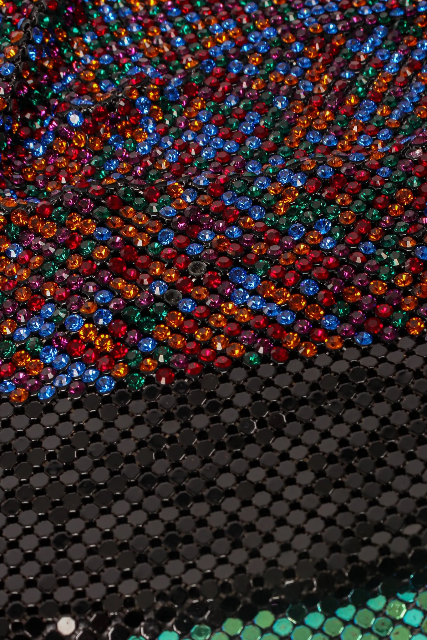 Rainbow Swarovski Crystal Metal Mesh Halter