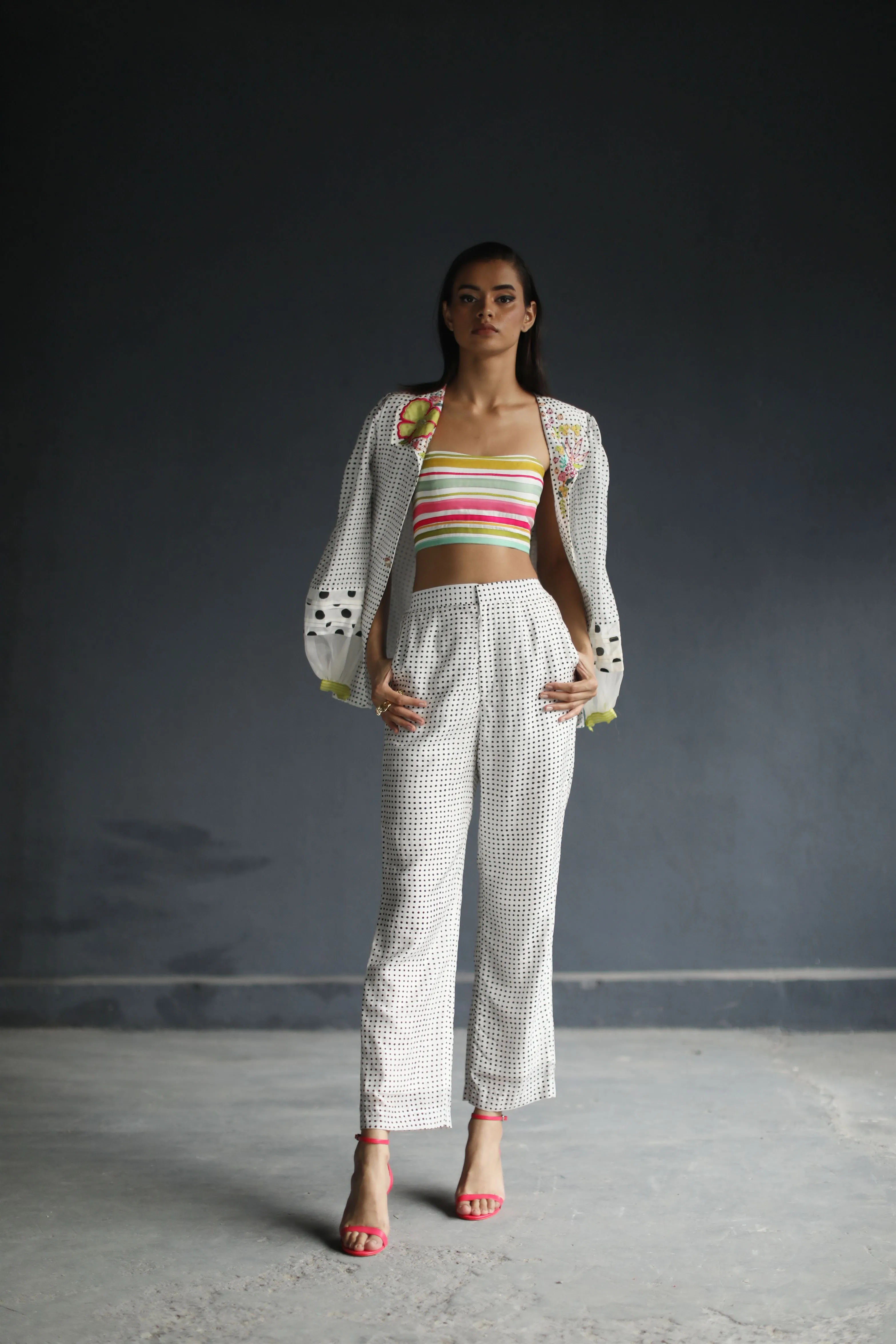 Raji Ramniq I Love To Dot I Cotton Silk Ensemble I Black and White 112