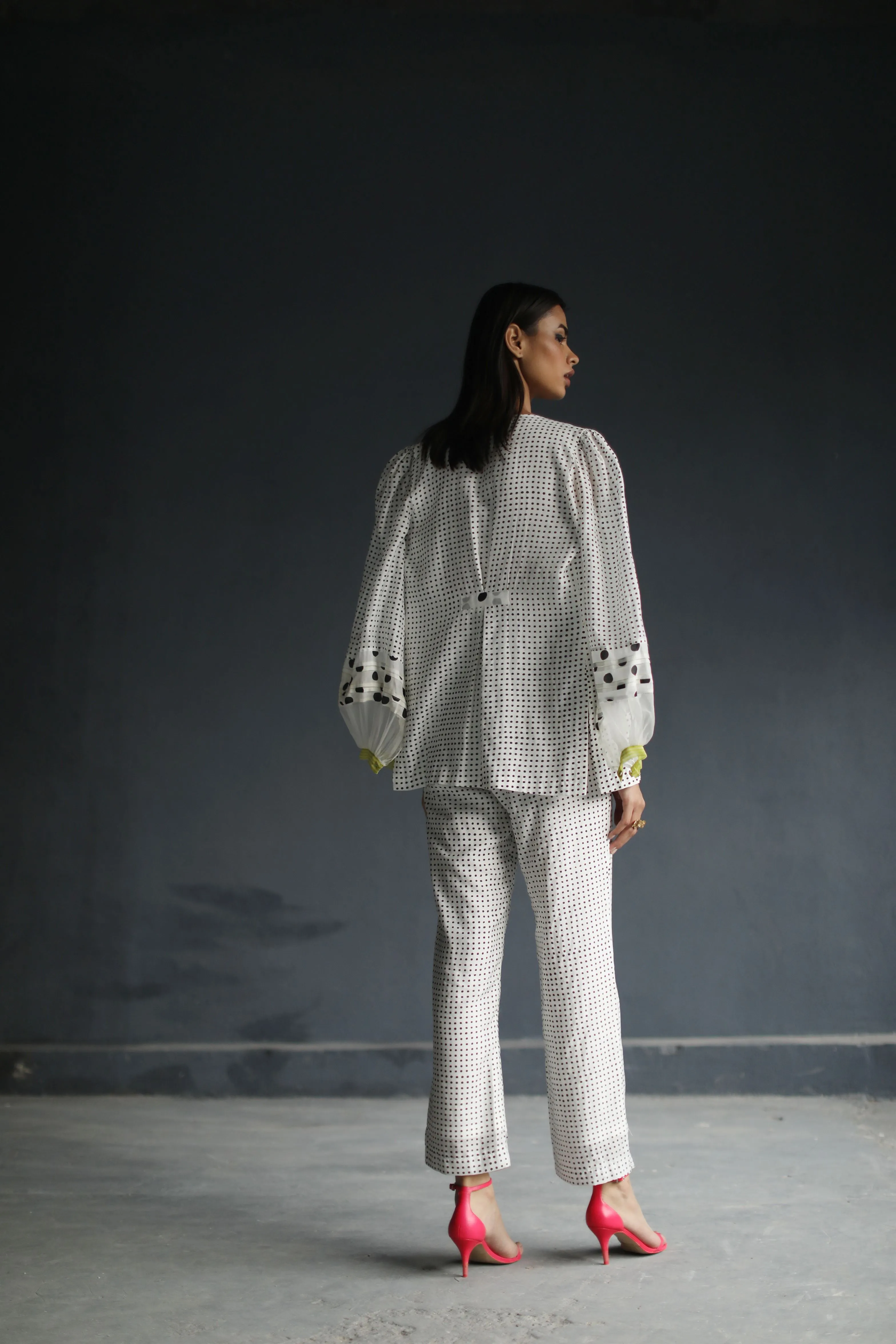 Raji Ramniq I Love To Dot I Cotton Silk Ensemble I Black and White 112