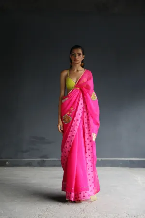 Raji Ramniq I Love To Dot I Cotton Silk Ensemble I Hot Pink 108