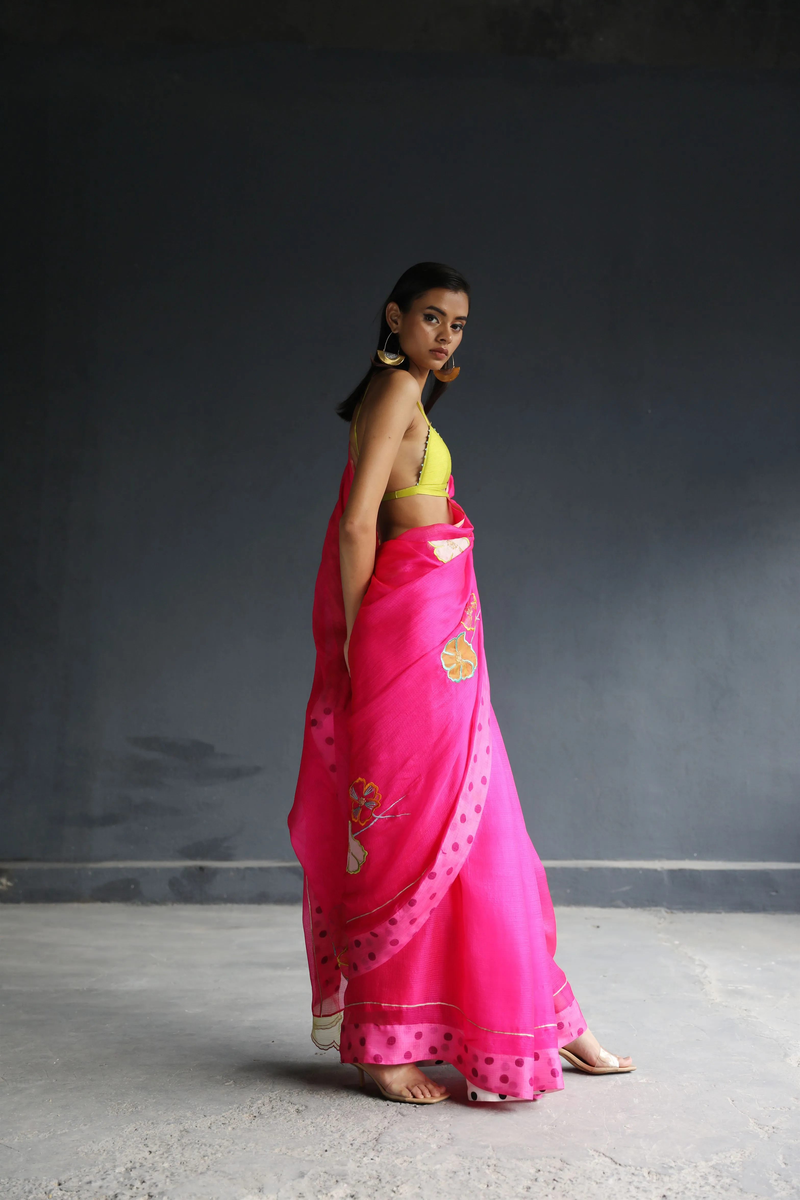 Raji Ramniq I Love To Dot I Cotton Silk Ensemble I Hot Pink 108
