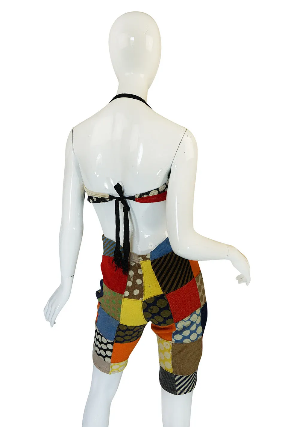 Rare S/S 1963 Patchwork Rudi Gernreich Bathing Set w Fringe Belt