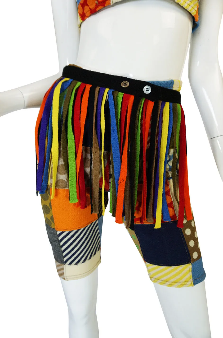 Rare S/S 1963 Patchwork Rudi Gernreich Bathing Set w Fringe Belt