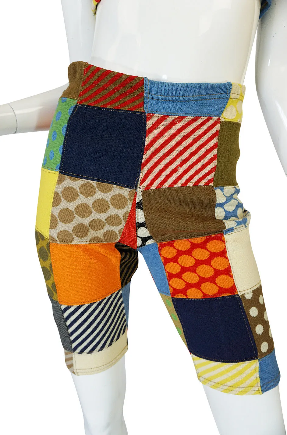Rare S/S 1963 Patchwork Rudi Gernreich Bathing Set w Fringe Belt