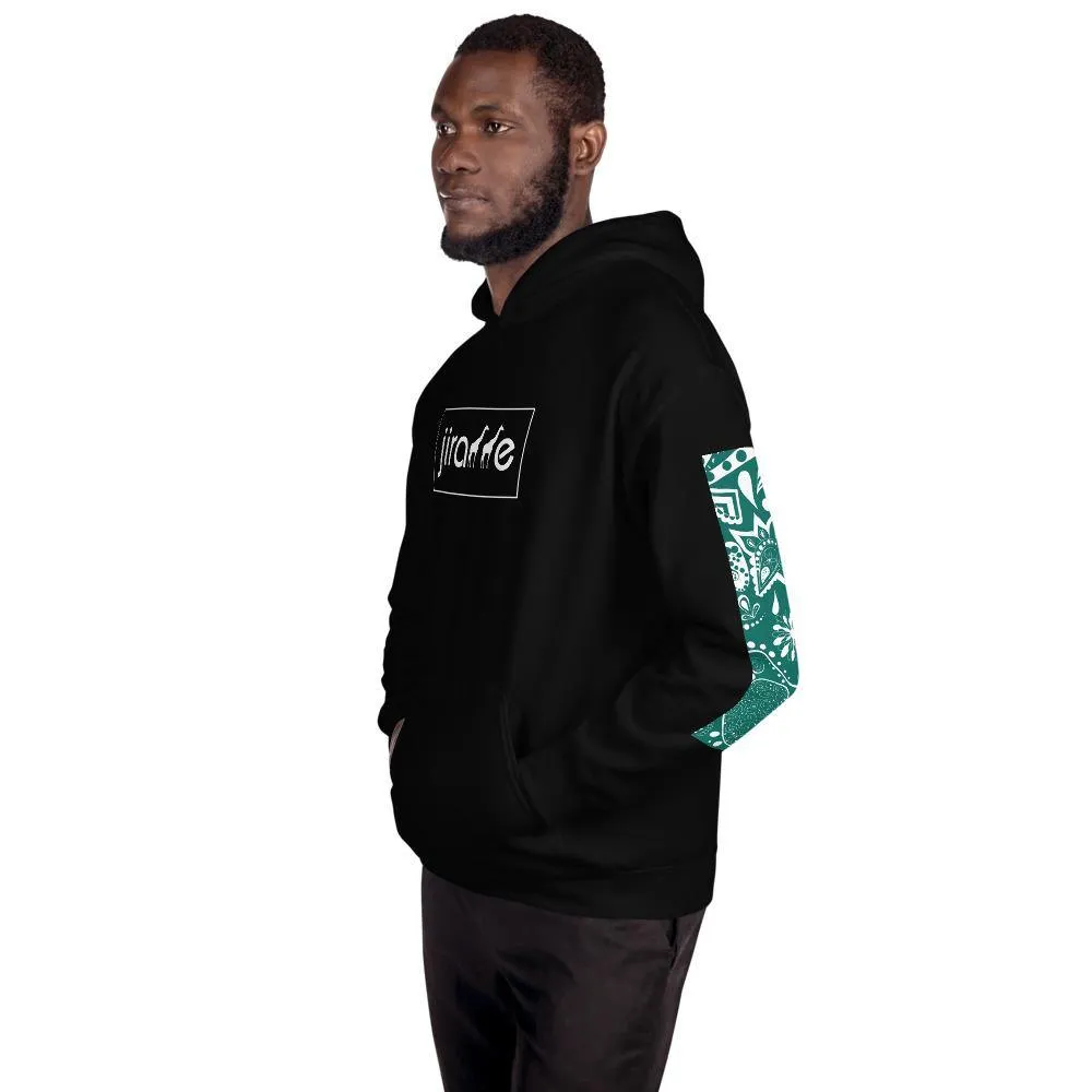Red & Teal Paisley Giraffe Hoodie