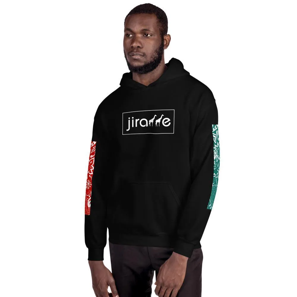 Red & Teal Paisley Giraffe Hoodie