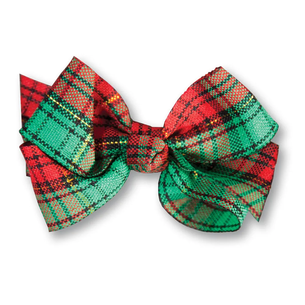 Red Green Plaid Hairbow
