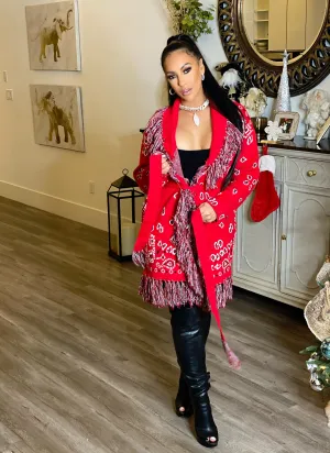 Red Holiday Cardigan