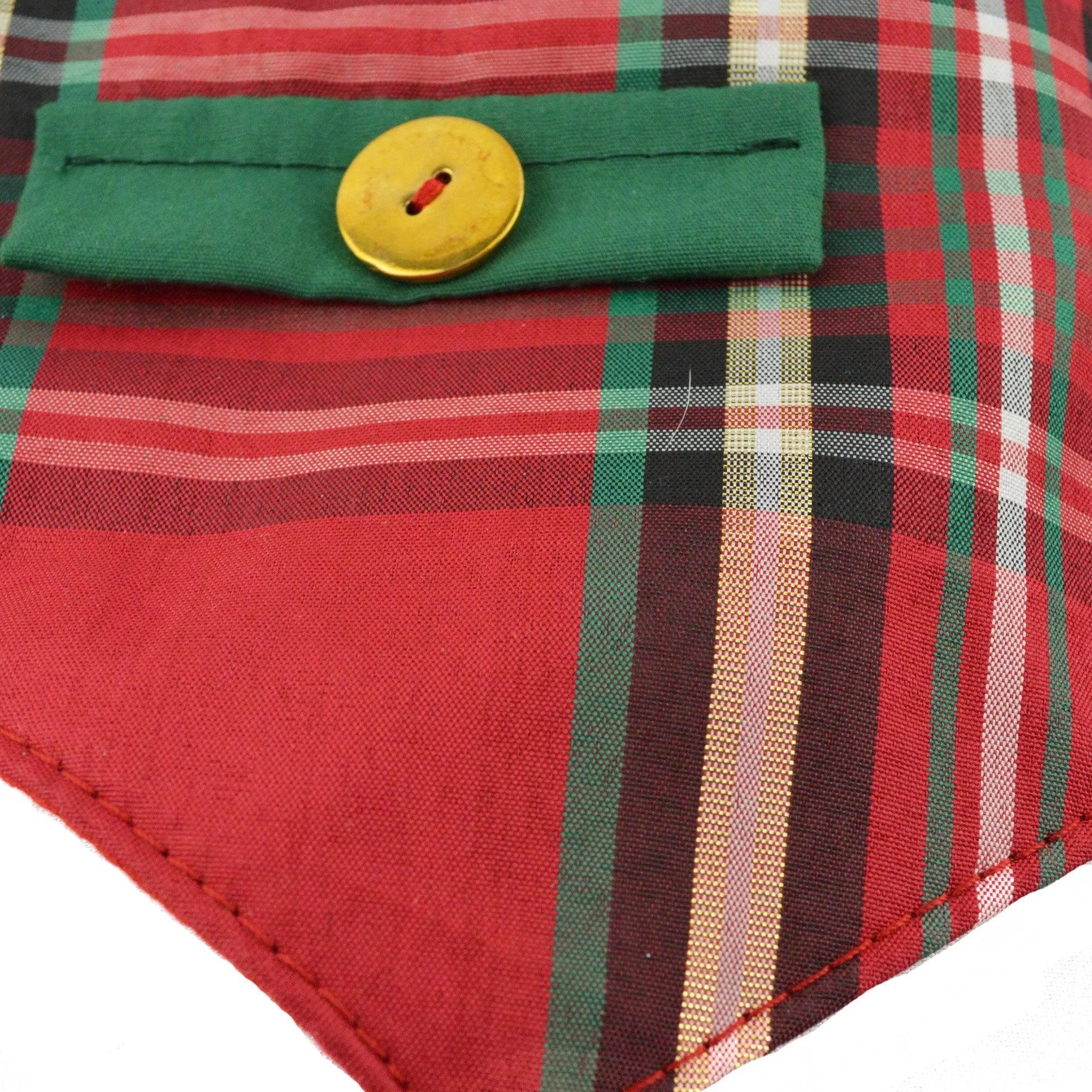 Red Plaid Dog Christmas Holiday Vest