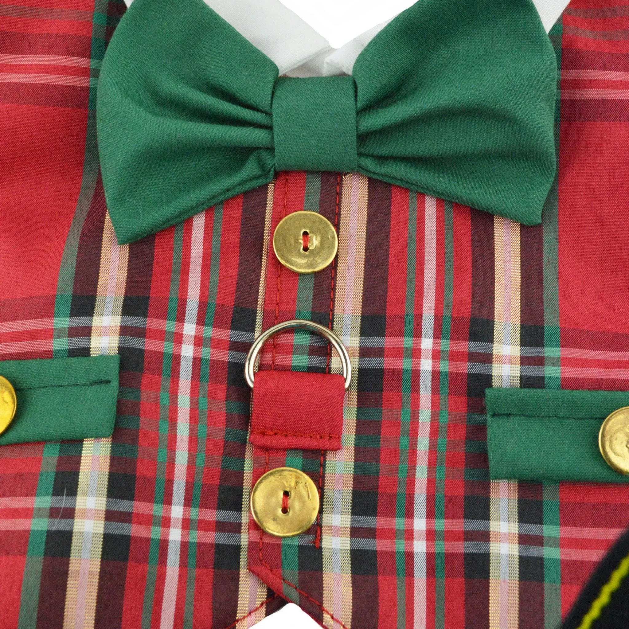 Red Plaid Dog Christmas Holiday Vest