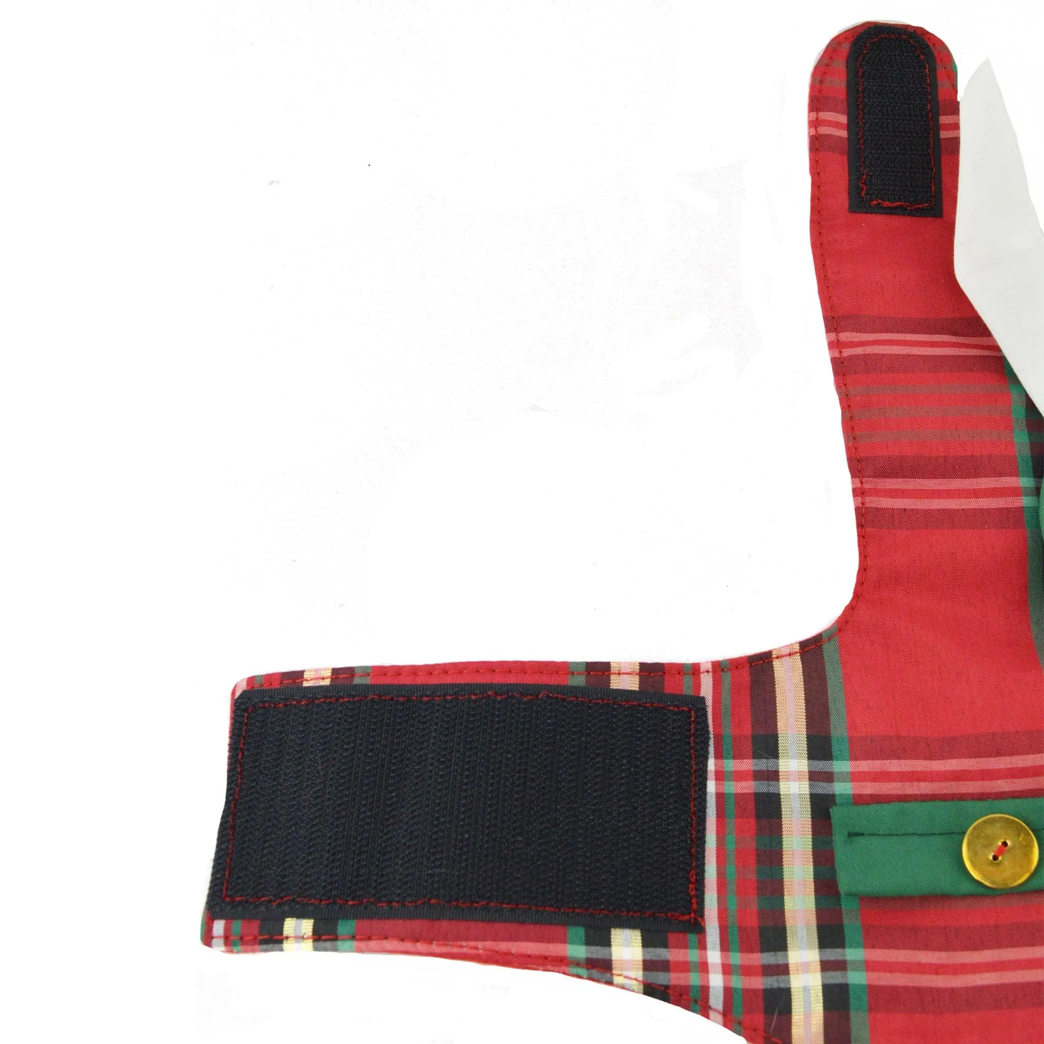 Red Plaid Dog Christmas Holiday Vest