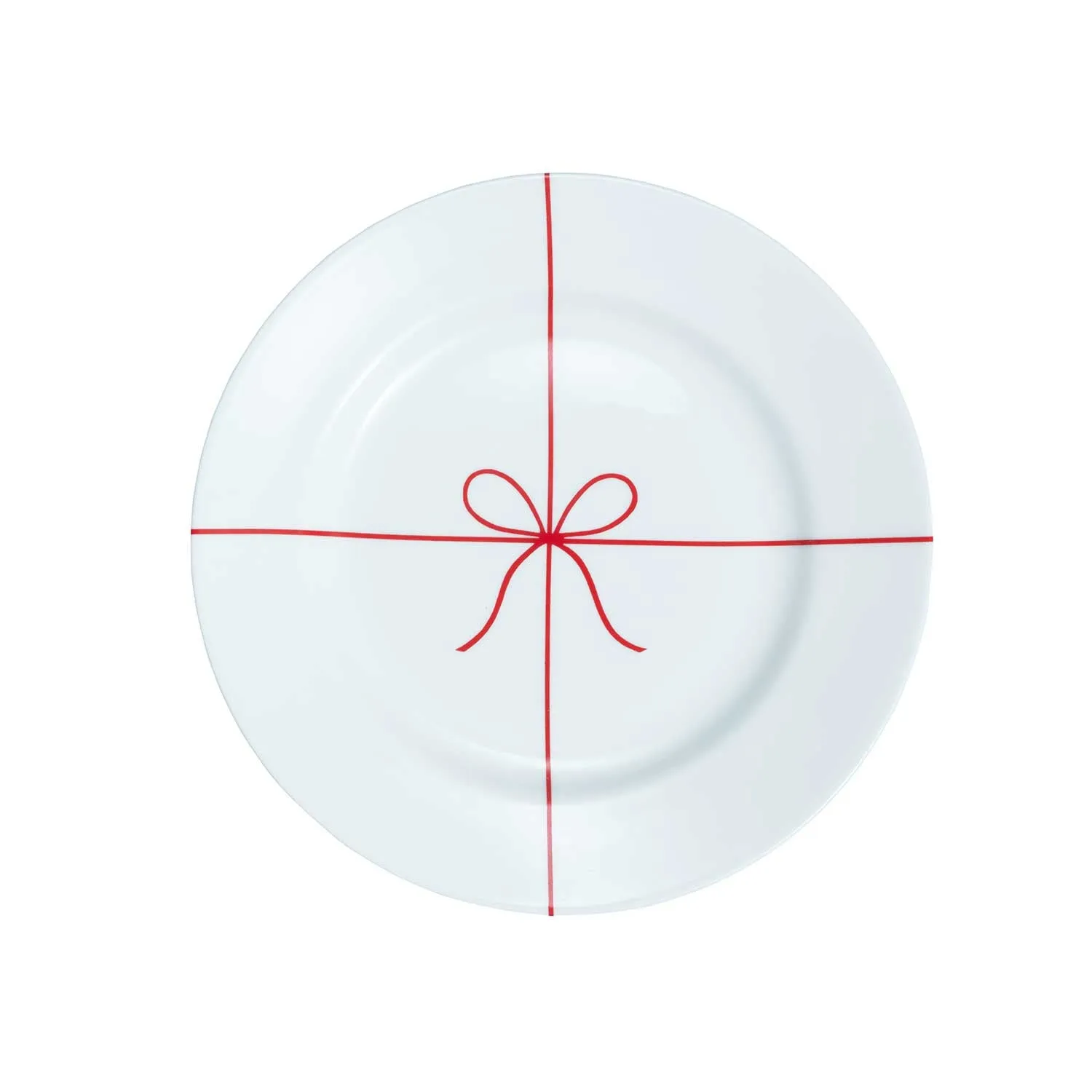 Red Ribbon & Bow Holiday Plate