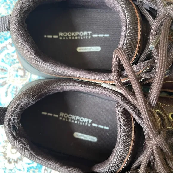 Rockport Walkability Men's We're Rockin Moc Front Brown Leather Sneaker 9.5 M