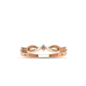 Rose Gold Plated Cubic Zirconia Fashion Stackable Ring in Sterling Silver
