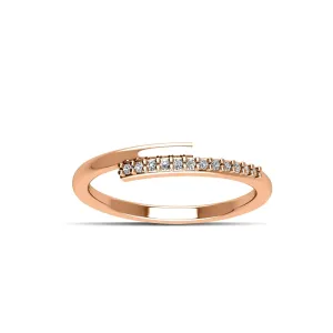 Rose Gold Plated Cubic Zirconia Fashion Stackable Ring in Sterling Silver
