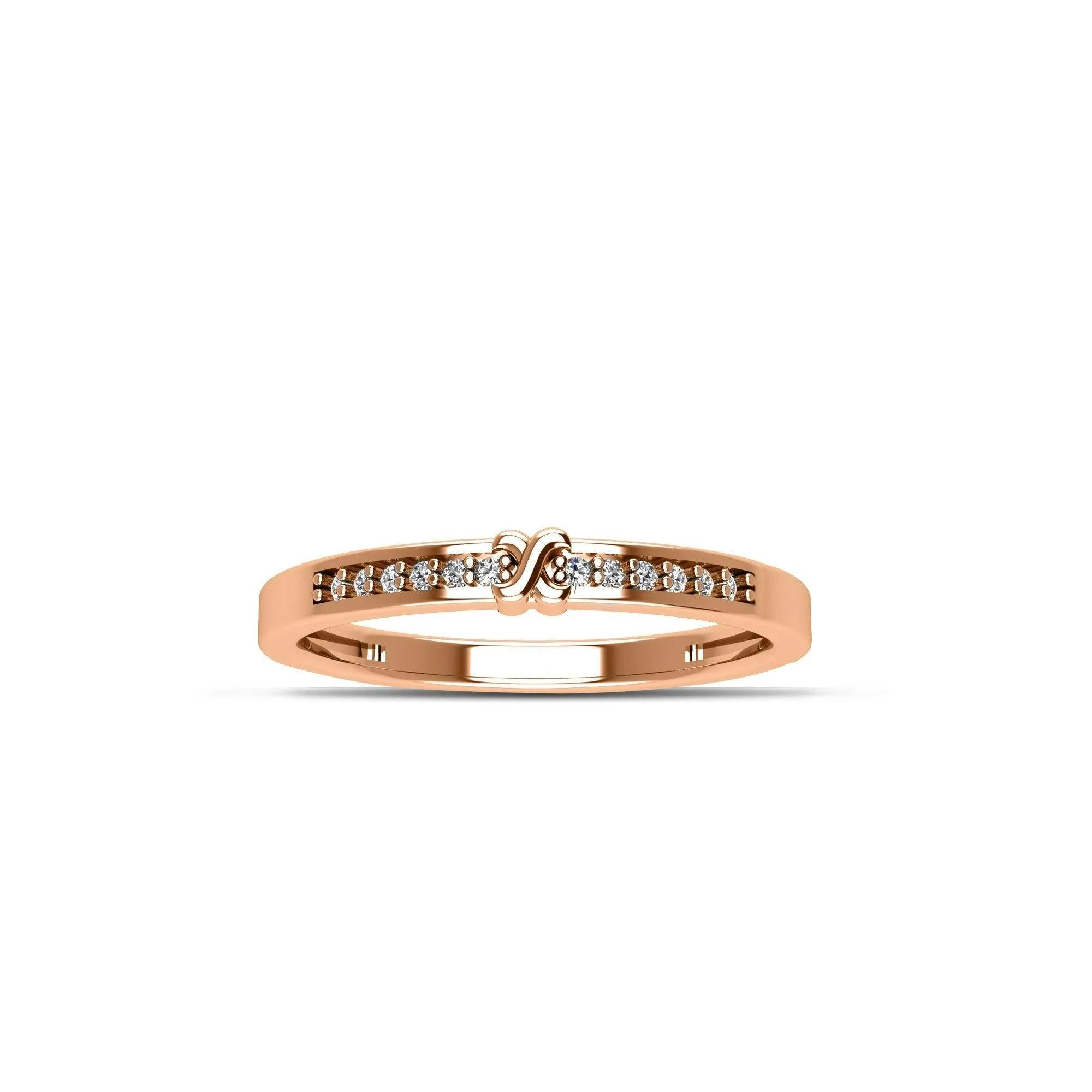 Rose Gold Plated Cubic Zirconia Fashion Stackable Ring in Sterling Silver