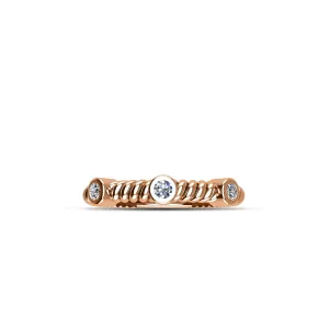 Rose Gold Plated Cubic Zirconia Fashion Stackable Ring in Sterling Silver