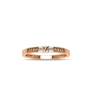 Rose Gold Plated Cubic Zirconia Fashion Stackable Ring in Sterling Silver