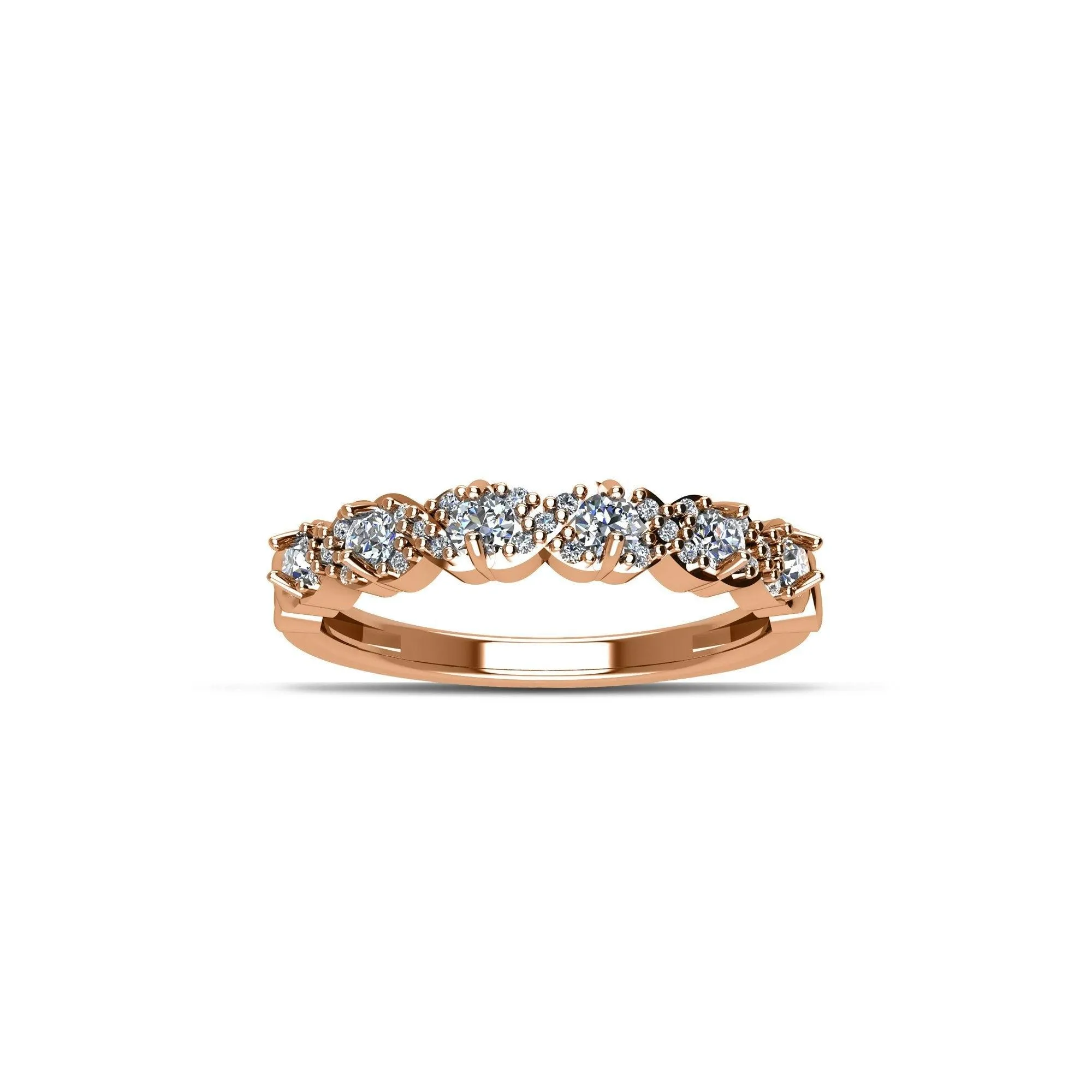 Rose Gold Plated Cubic Zirconia Fashion Stackable Ring in Sterling Silver