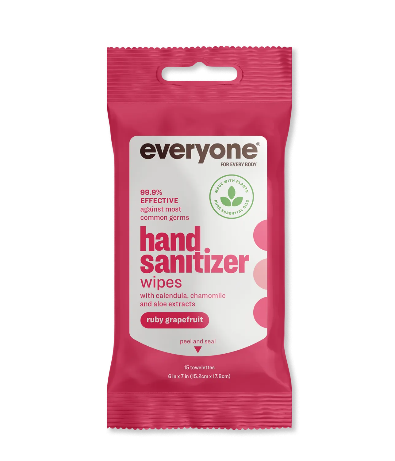 Ruby Grapefruit 15ct Resealable Hand Sanitizer Wipes Case Pack of 36