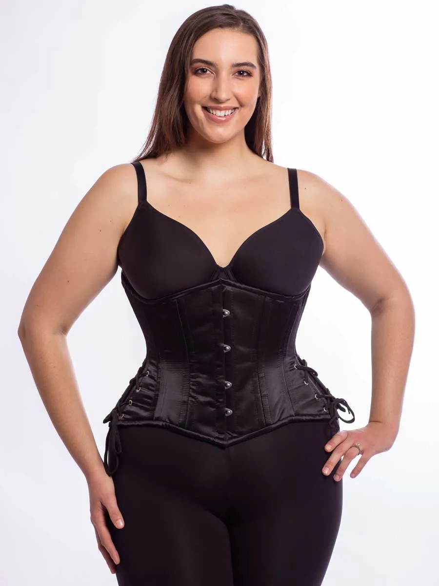 Satin Hourglass Curve Standard Underbust Corset with Hip Ties : CS-426