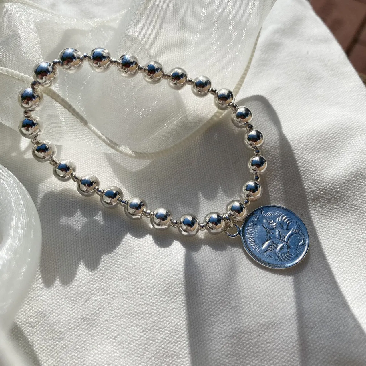 [Silver 925] All Sterling Silver Coin Bracelet